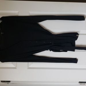Ico Uniforms, Sweater,  black, button front and ties around waist